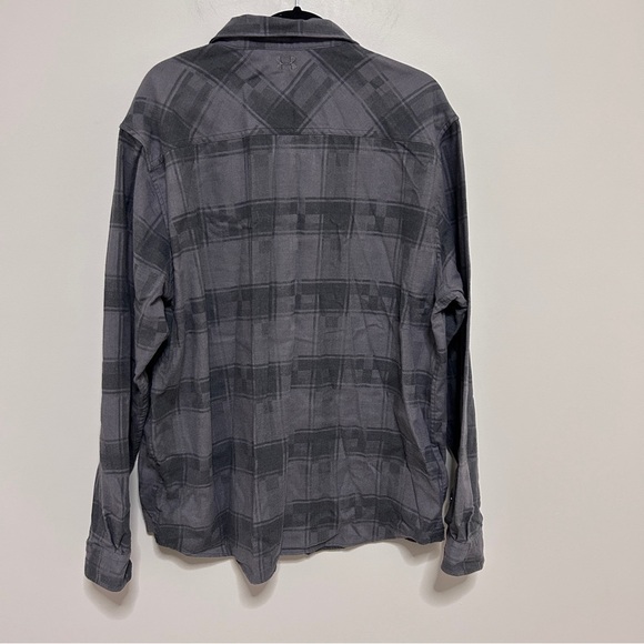 Under Armour Men's Size XXl Gray Plaid Shirt Loose fit Coldgear cozy warm - Picture 3 of 9